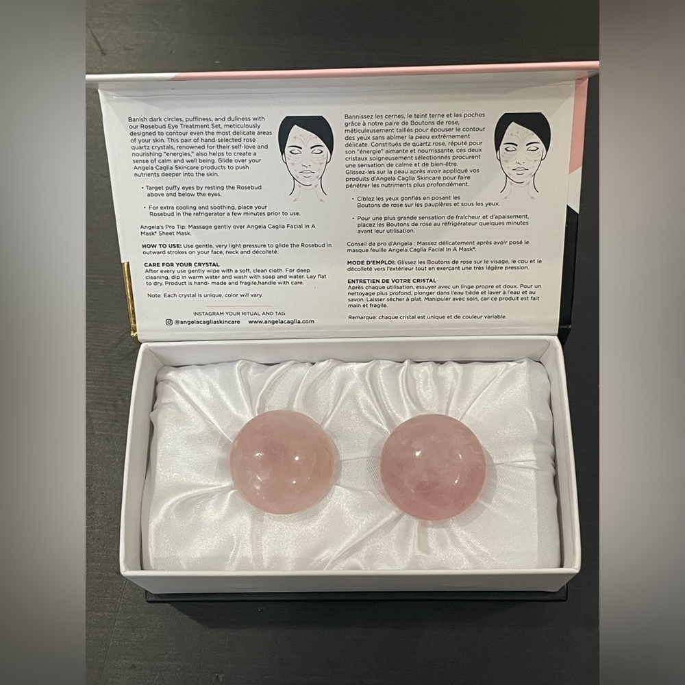 Angela Caglia Rosebud Quartz Eye Treatment Set *New* - Picture 3 of 5